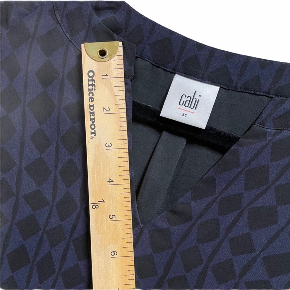 Cabi 3102 black purple Chiffon Long Sleeve dress - Picture 10 of 14